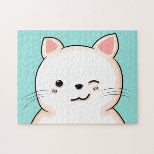 CUTE CAT WINKING JIGSAW PUZZLE