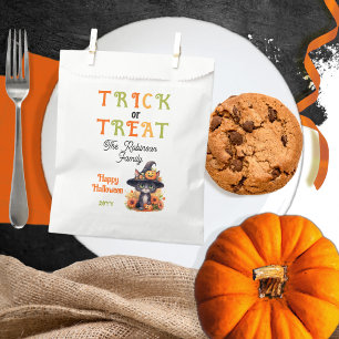 Cute Cat Witch Hat Photo Trick or Treat Halloween Favour Bags