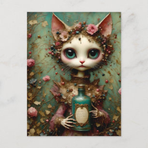 Cute Cat With a Potion Bottle Postcard