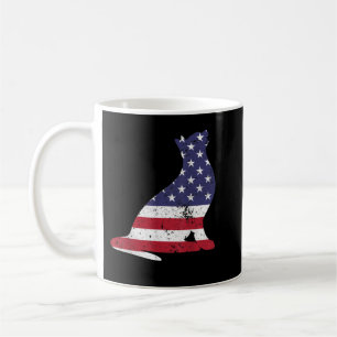 Cute Cat With American Flag 4th Of July T-Shirt Coffee Mug
