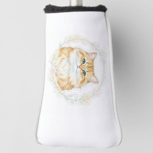 Cute Cat with Baseball Cap Golf Club Head Cover