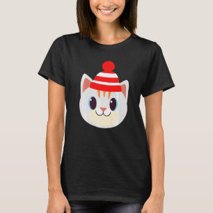 Cute Cat With Beanie Beany Warm Wool Hat Winter Sn T-Shirt