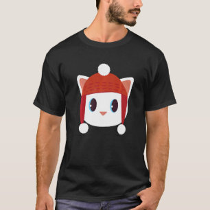 Cute Cat With Beanie Beany Warm Wool Hat Winter Sn T-Shirt