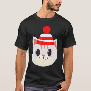 Cute Cat With Beanie Beany Warm Wool Hat Winter Sn T-Shirt