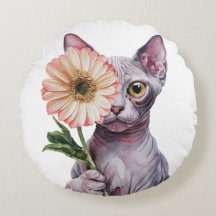 Cute Cat with Big Flower| Adorable Sphynx Cat