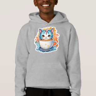 Cute Cat With Coffee Mug Cartoon Design-94678