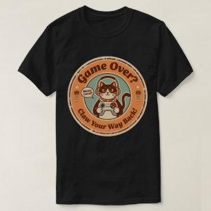 Cute Cat with Controller & Headphones Gamer T-Shirt
