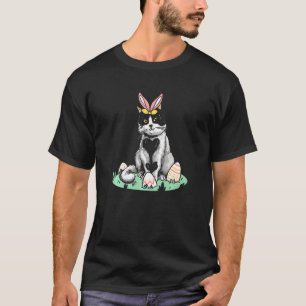 Cute Cat With Easter Ears Eggs Easter Bunny T-Shirt