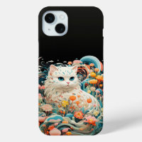 Cute Cat with flowers Paper Cutout