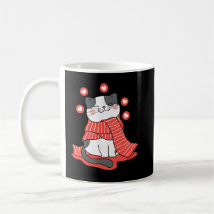 Cute Cat with Heart For Valentines Day And Kitten  Coffee Mug