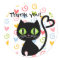 Cute Cat with Heart Tail Thank you Stickers