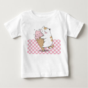 Cute Cat with Ice Cream Cone Baby T-Shirt
