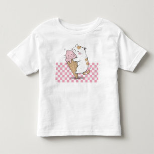 Cute Cat with Ice Cream Cone Toddler T-Shirt
