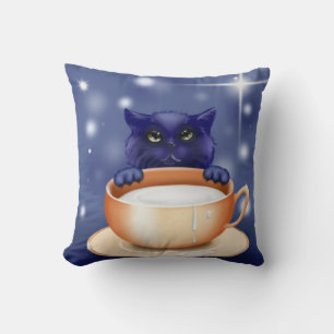 Cute Cat With Milk Cushion