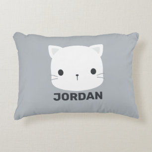 Cute Cat with Personalised Name Decorative Cushion