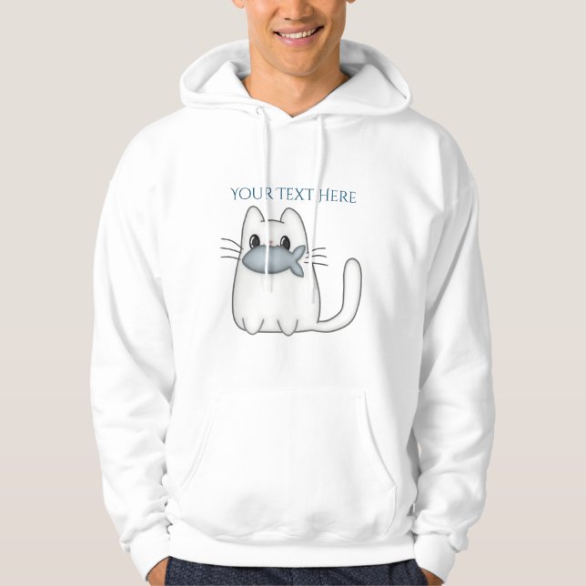 Cute Cat with Prize Fish Hoodie (Front)