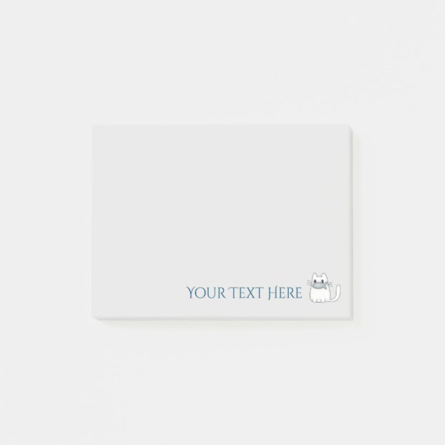 Cute Cat with Prize Fish Post-it Notes (Front)