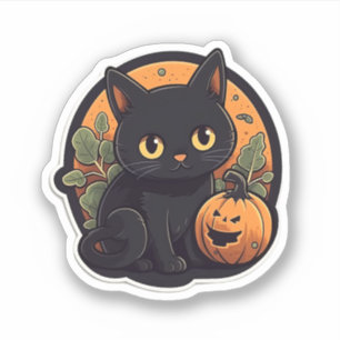 Cute Cat with Pumpkin