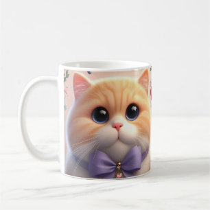 Cute Cat with Purple Bow Mug