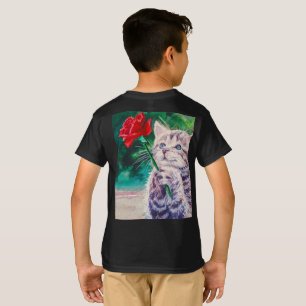 Cute cat with red flower T-Shirt
