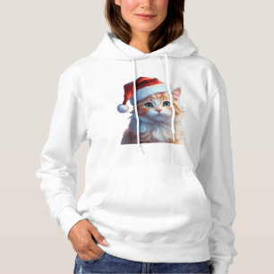 Cute cat with santa hat Classic T-Shirt Hoodie