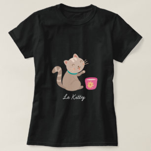 Cute cat with teacup cartoon T-Shirt