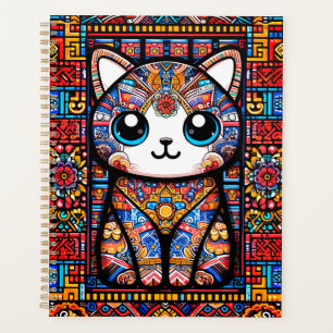 Cute Cat with Traditional Pattern Charm Planner