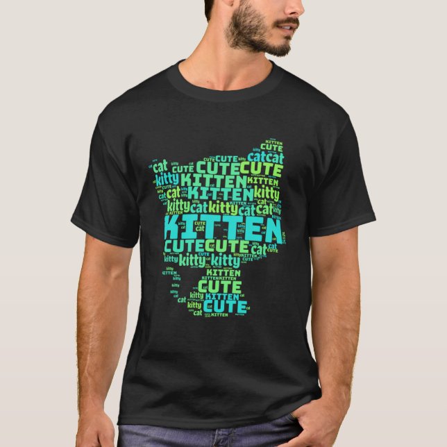Cute cat word or kitten word cloud T-Shirt (Front)