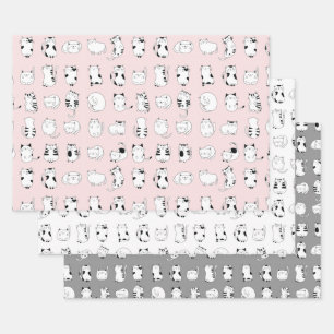 Cute Cat Wrapping Paper Sheet
