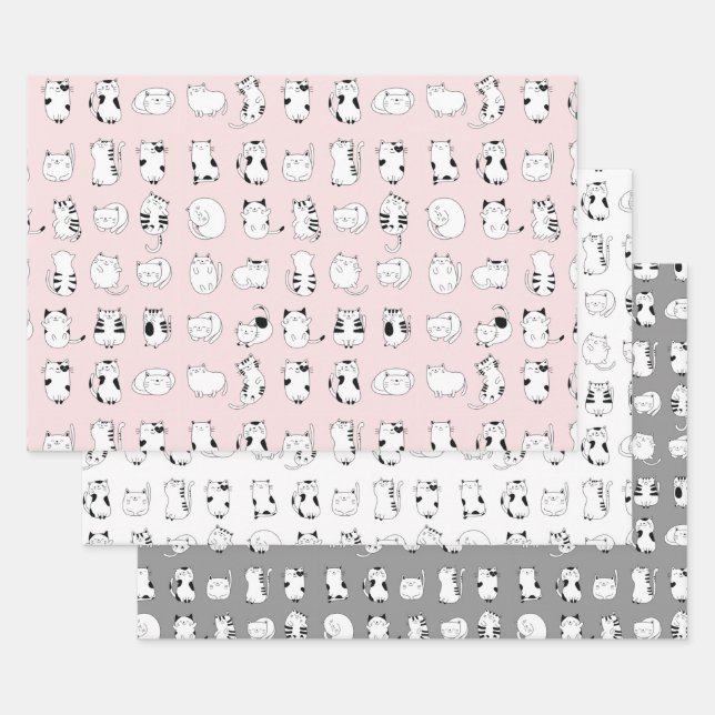 Cute Cat  Wrapping Paper Sheet (Set)
