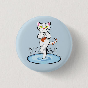 Cute Cat yoga 3 Cm Round Badge