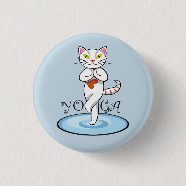 Cute Cat yoga 3 Cm Round Badge (Front)