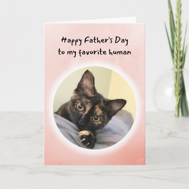 Cute Cat You're My Favourite Human Father's Day Card (Front)