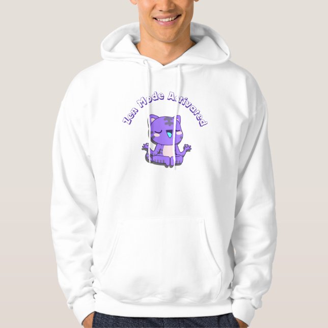 cute cat,zen mode,zen cat hoodie (Front)