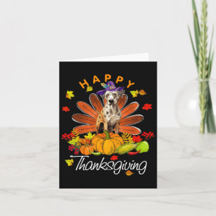 Cute Catahoula Leopard Dog Happy Thanksgiving Turk Card