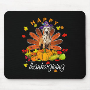 Cute Catahoula Leopard Dog Happy Thanksgiving Turk Mouse Mat