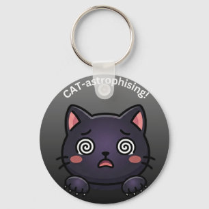Cute Catastrophizing Cat Key Ring