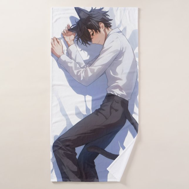 Cute Catboy Anime Bath Towel (Bath Towel)