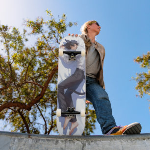 Cute Catboy Anime Skateboard