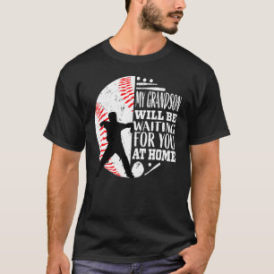 Cute Catcher Grandma Grandpa Grandson Quote Graphi T-Shirt
