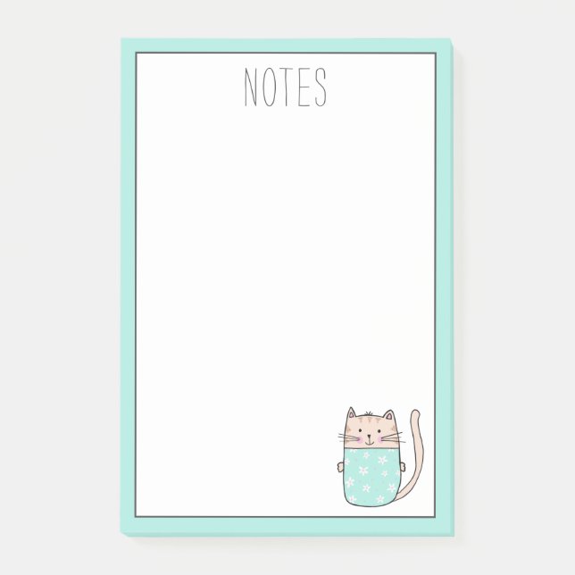 Cute Cate personzlized Post-it Notes (Front)
