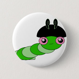 Cute Caterpillar 6 Cm Round Badge