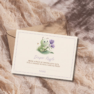Cute Caterpillar Baby Shower Diaper Raffle Enclosure Card