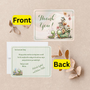 Cute Caterpillar Baby Shower Thank You Card