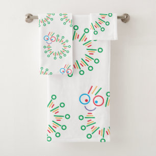 cute caterpillar bath towel set