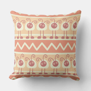 Cute Caterpillar Bugs Pattern Throw Pillow