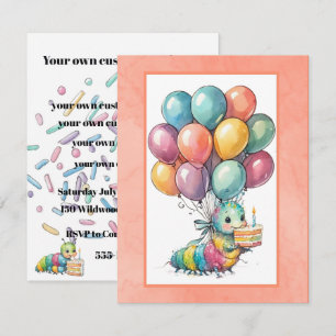 Cute Caterpillar Party DIGITAL DOWNLOAD INVITATION