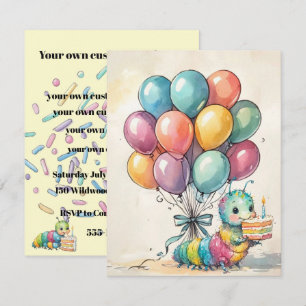 Cute Caterpillar Party DIGITAL DOWNLOAD INVITATION
