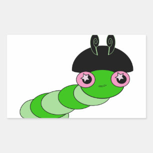 Cute Caterpillar Rectangular Sticker