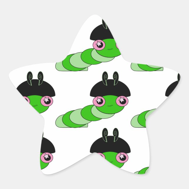 Cute Caterpillar Star Sticker (Front)